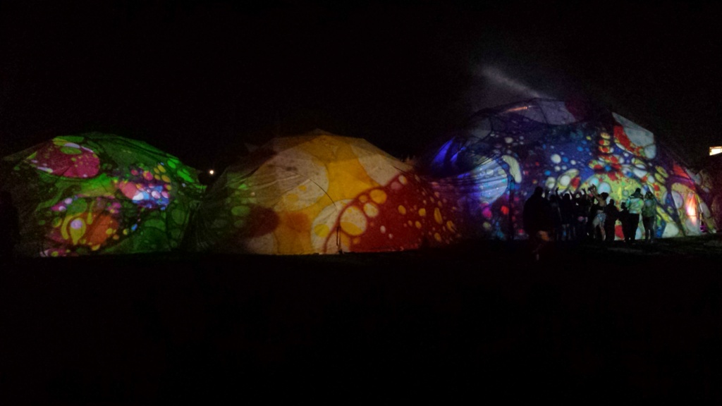 projection on dome tents
